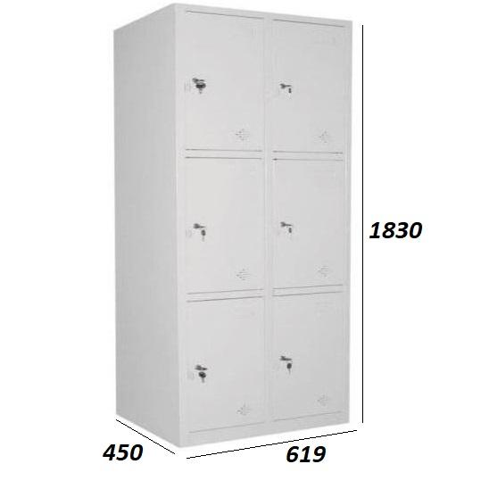 Tủ locker 6 ngăn hàn liền