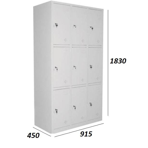 Tủ locker hàn liền 9 ngăn