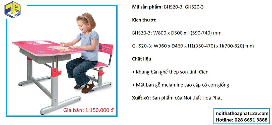 bộ bàn ghế học sinh BHS20-3