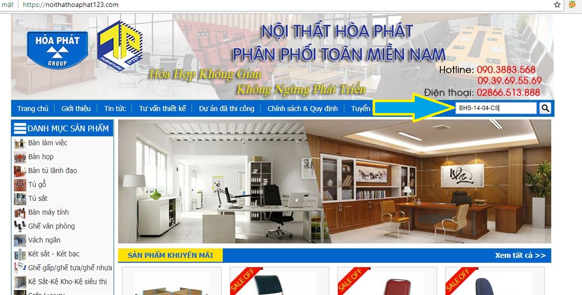 quy trinh mua nội thất hòa phát online