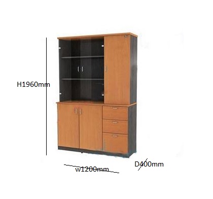 tủ gỗ tài liệu NT2CP-1960-3B-3D